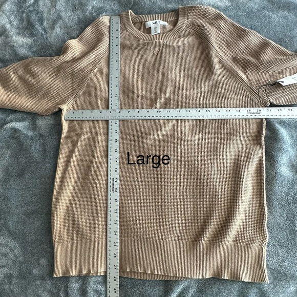 Wilt Women’s Cotton Cashmere Beige Waffle Knit Long Sleeve Sweater Large Med NEW - Picture 10 of 10